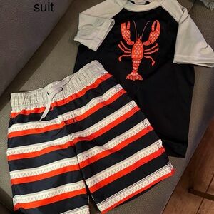 Gymboree Kids Lobster Swim Set - Navy and Orange
